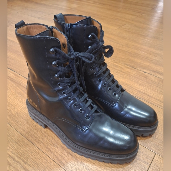 Common Projects Glossy Black Men's Boots - Picture 2 of 12